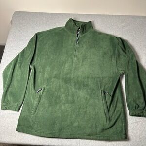 Ivy Crew Mens Forest Green Quarter Zip Fleece Pullover Jacket Size M
